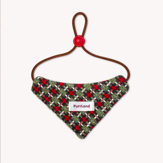 Tweed Triangle Pet Bandana – Stylish Scarf for Dogs & Cats