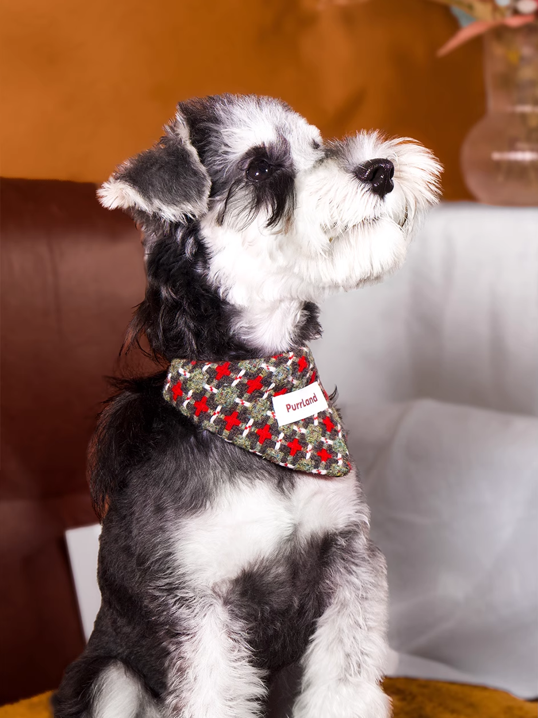 Tweed Triangle Pet Bandana – Stylish Scarf for Dogs & Cats